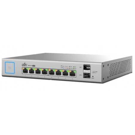 Switch UniFi 8 puertos PoE + 2 puertos SFP US-8-150W Ubiquiti