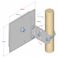 dimensioni supporto antenna pannello wireless