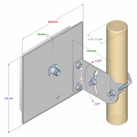 Antena de panel Wi-Fi de 2,4 GHz y 14 dBi