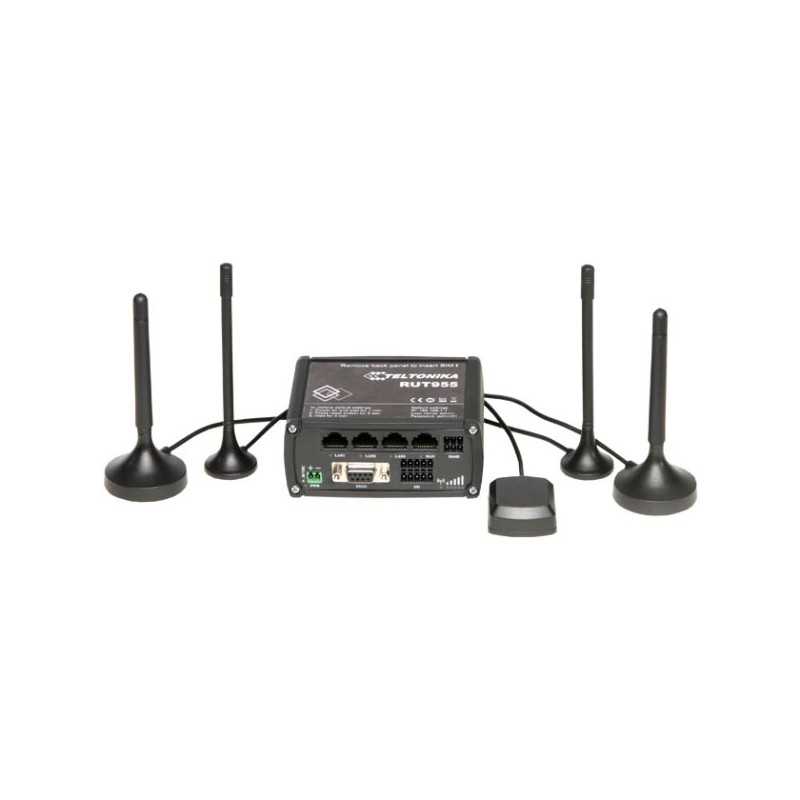 Teltonika RUT955 Dual Sim 4G LTE Router I/O RS232 RS485 and GPS
