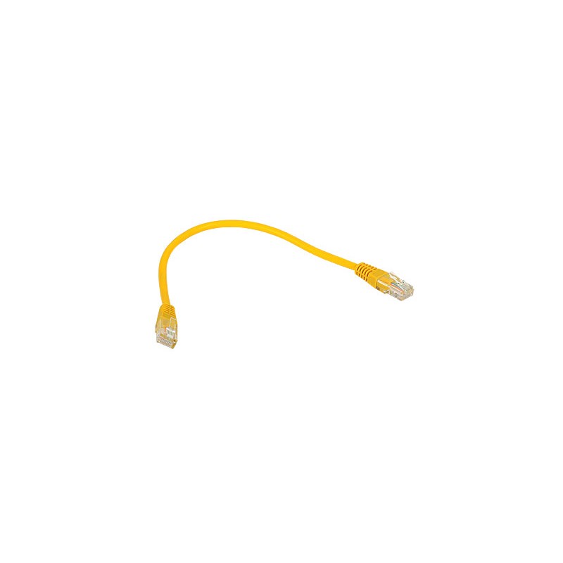 Cavo di rete ethernet patch UTP Cat.5e 0,25m giallo