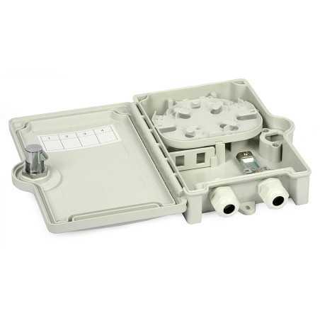 Boîte De Distribution Fibre Optique 4 Cœurs - Montage Mural, étanche IP65 | Pour Intérieur/extérieur, épissage Et Rangement | Avec Plateau ABS, Attaches Câble, Kit De Fixation