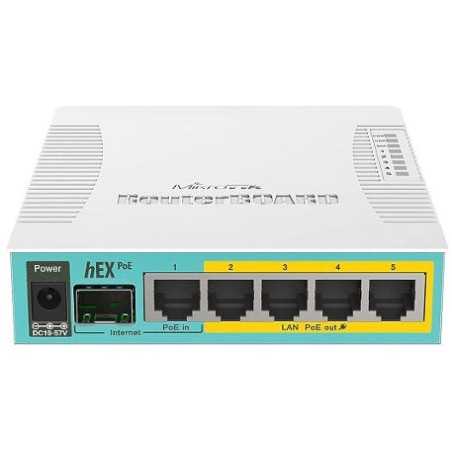 hEX PoE router con 5 porte Gigabit RB960PGS MikroTik