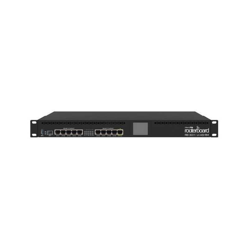 RB3011UiAS-RM RouterBOARD 10 porte Gigabit +1x SFP +1x USB 3.0 RouterOS L5 MikroTik