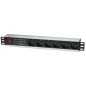 Regleta de 6 posiciones con interruptor y protección para armario rack 19" Regleta de 6 posiciones con interruptor y protección para armario rack 19"