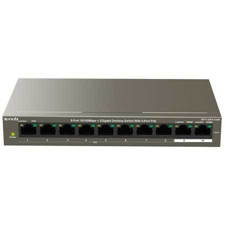 TEF1110P Switch 8 PoE-Ports + 2 Gigabit Tenda