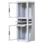 Grey rack cabinet 600x600 38U 19" with keyboard shelf