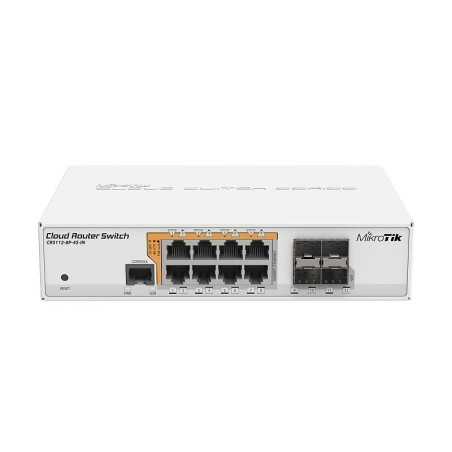 CRS112-8P-4S-IN Switch 8 Gigabit ports PoE + 4 SFP RouterOS L5 Mikrotik