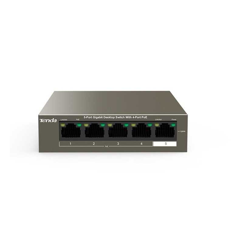 TEG1105P 5-Port-Gigabit-Switch mit 4 Tenda POE-Ports TEG1105P 5-Port-Gigabit-Switch mit 4 Tenda POE-Ports