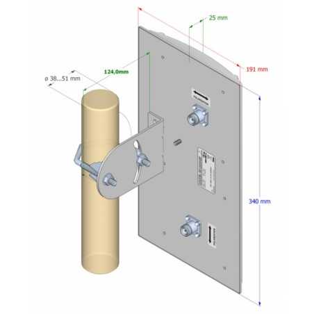 19 dBi 5,0-5,9 GHz Dual-Polarisations-MIMO-Panel-Antenne