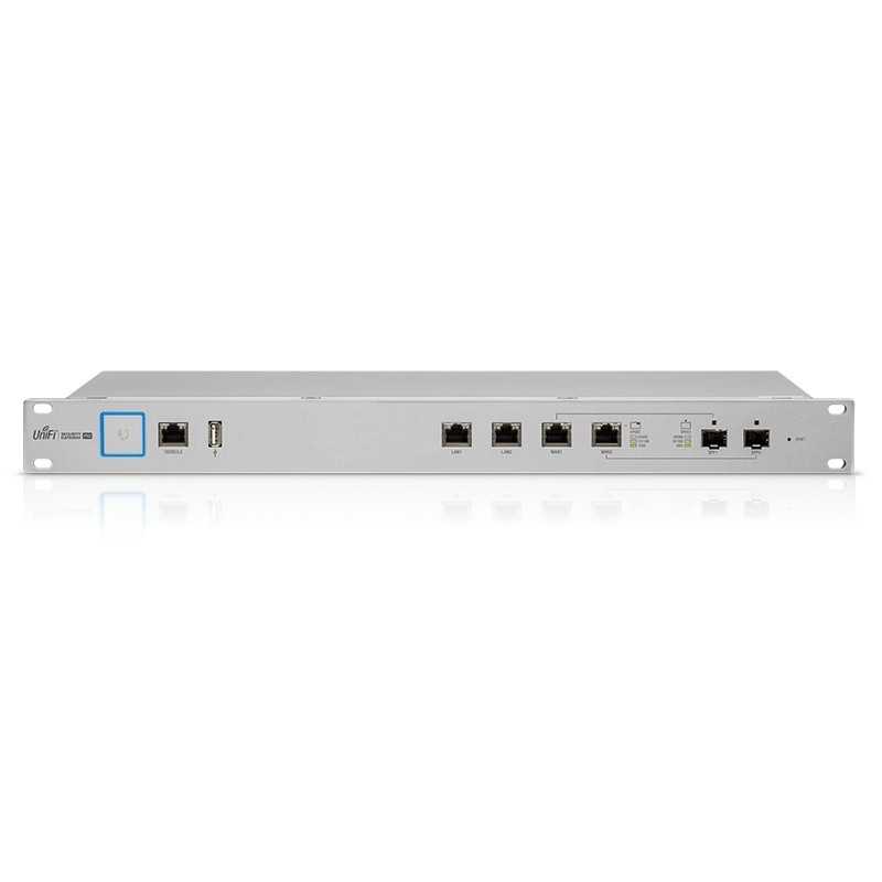 USG-PRO-4 Enrutador UniFi Security Gateway PRO 2 puertos LAN Gigabit 2 puertos WAN combinados Gigabit/SFP 1 puerto serie Consola USG-PRO-4 Enrutador UniFi Security Gateway PRO 2 puertos LAN Gigabit 2 puertos WAN combinados Gigabit/SFP 1 puerto serie Consola