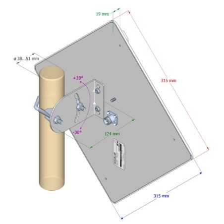 Panel antenna 23dBi 5.2 - 5.8GHz N-Female connector