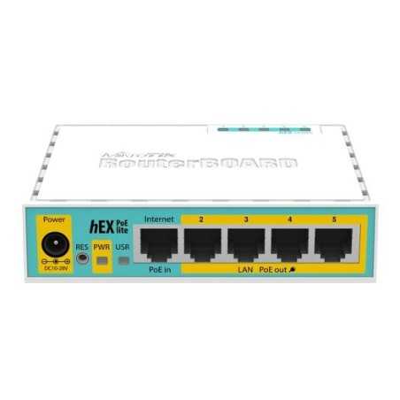 hEX PoE Lite router con 5 porte fast ethernet 10/100Mbps RB750UPr2 MikroTik