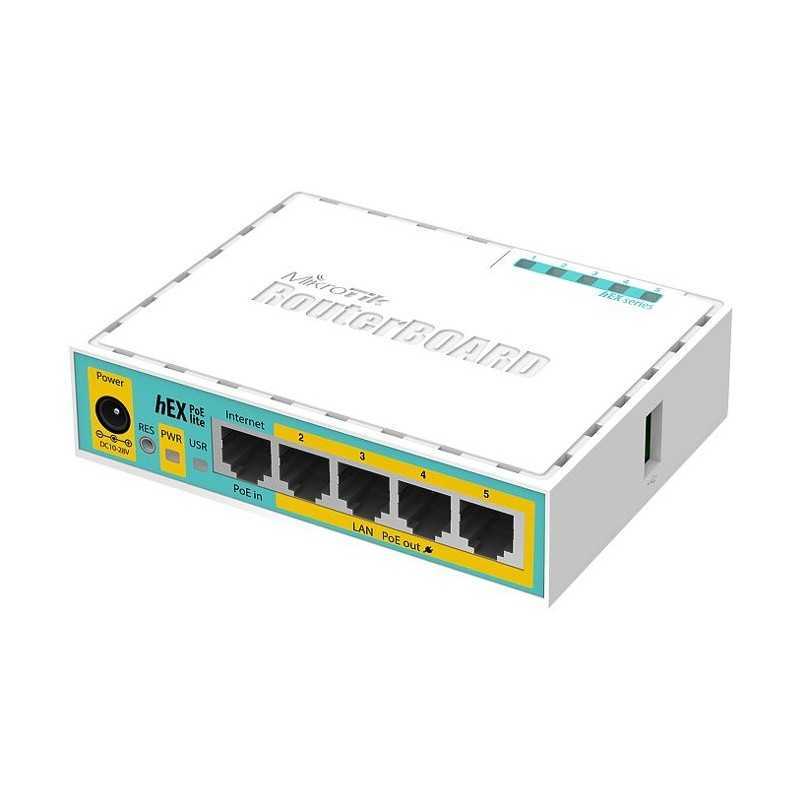 Lite Box Router hEX PoE Lite router with 5 fast ethernet ports 10/100Mbps RB750UPr2 ...