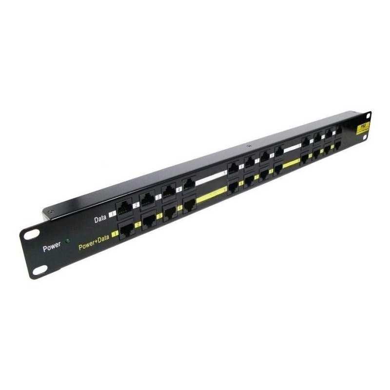 Pannello PoE 12 porte per armadio rack 19" 1U Pannello PoE 12 porte per armadio rack 19" 1U