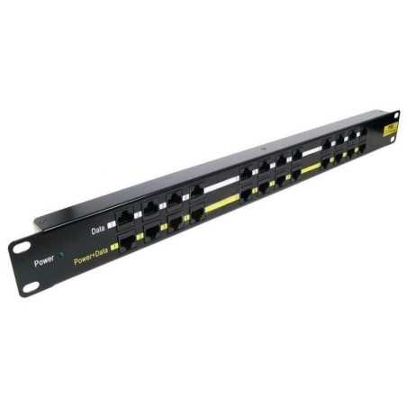 Panel PoE de 12 puertos para armario rack 1U de 19"