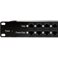 Panel PoE de 12 puertos para armario rack 1U de 19"