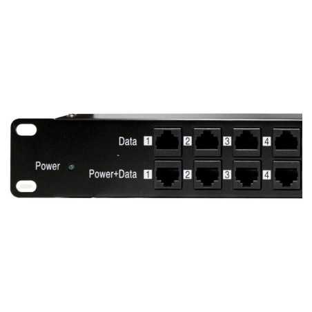 Panel PoE de 12 puertos para armario rack 1U de 19"