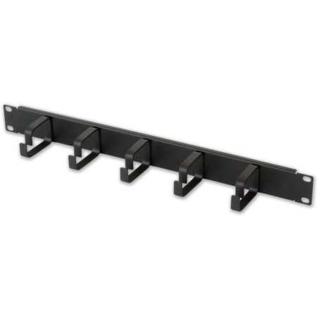 Panel pasacables horizontal 5 anillos 1U para armario rack 19"