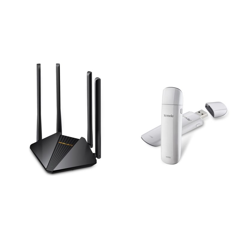 Kit routeur gigabit complet Mercusys 1200Mbps + usb double bande Tenda Kit routeur gigabit complet Mercusys 1200Mbps + usb double bande Tenda
