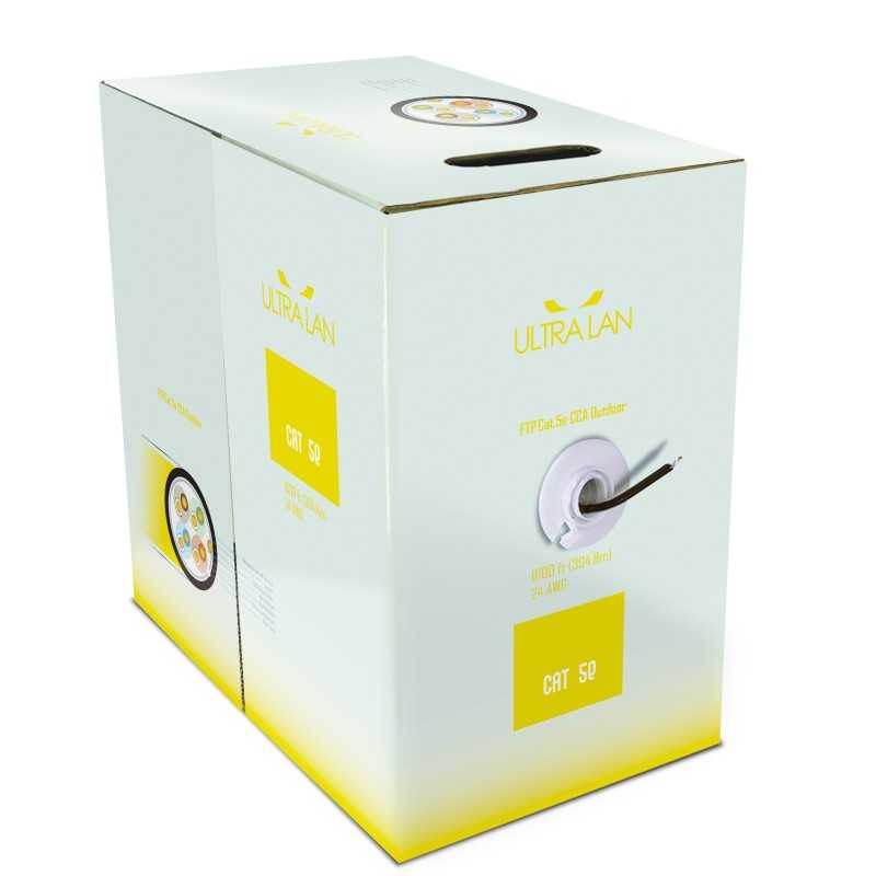 Cable de red LAN FTP Cat5e exterior blindado CCA con doble cubierta, bobina 305 m Cable de red LAN FTP Cat5e exterior blindado CCA con doble cubierta, bobina 305 m