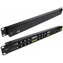 12-port PoE panel for 19" 1U rack cabinet