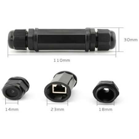 Outdoor STP Ethernet-Kabelverbinder Cat.5e/6/7 IP68 RJ45-RJ45