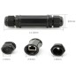 Empalme para cables Ethernet STP exterior Cat.5e/6/7 IP68 RJ45-RJ45 Empalme para cables Ethernet STP exterior Cat.5e/6/7 IP68 RJ45-RJ45
