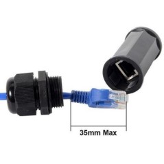 Empalme para cables Ethernet STP exterior Cat.5e/6/7 IP68 RJ45-RJ45