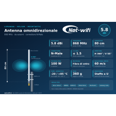 Antenne omnidirectionnelle IoT LoRaWAN 5,8 dBi 868 MHz meshtastic
