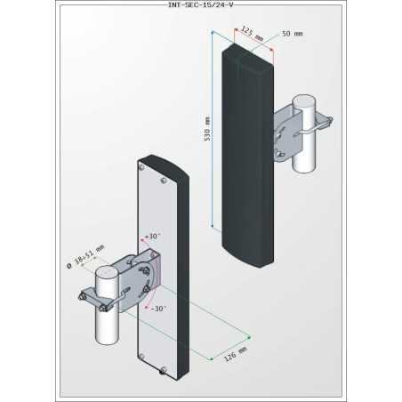 Antenna professionale SETTORIALE 15 dBi 2,4GHz V