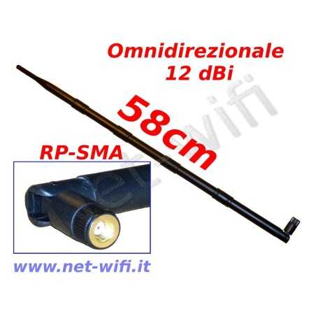 Antenne omnidirectionnelle 12dBi connecteur rp-sma
