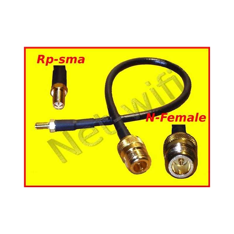 Pigtail N-Hembra: conector Rp-sma