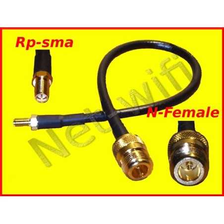 Pigtail N-Hembra: conector Rp-sma