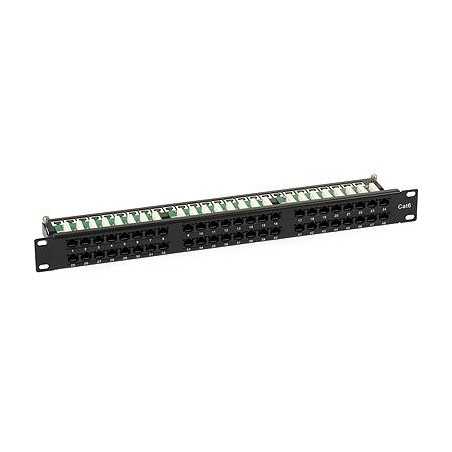 Patch Panel 1U 48 Porte Cat.6 RJ45 + fermacavo