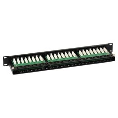 Patch Panel 1U 48 Puertos Cat.6 RJ45 + prensa cable