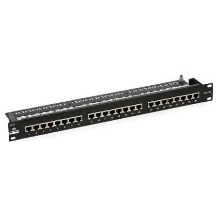 Patch Panel 1U 24 Porte Cat.5e RJ45 + fermacavo