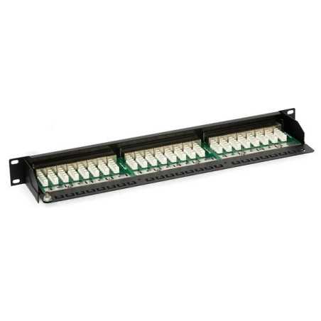 Patch Panel 1U 24 Puertos Cat.5e RJ45 + prensa cable