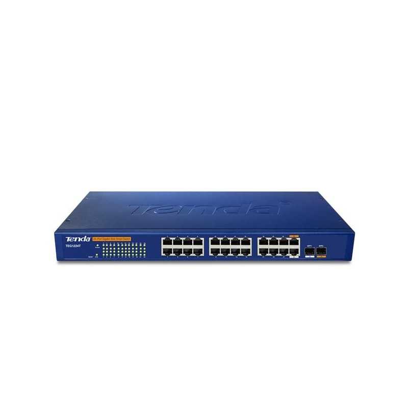 Switch TEG1224T 24 puertos 10/100/1000 + 2 SFP Gigabit Tenda Switch TEG1224T 24 puertos 10/100/1000 + 2 SFP Gigabit Tenda
