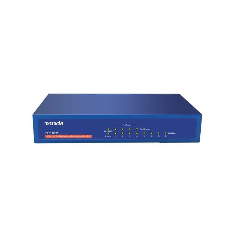 Conmutador PoE de 8 puertos TEF1008P Tenda Conmutador PoE de 8 puertos TEF1008P Tenda