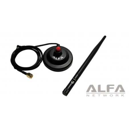 Antenna omnidirezionale 5dBi + base magnetica ARS-H002 alfa network