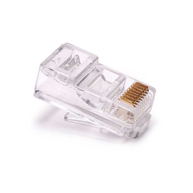 100 conectores RJ45 para cable de red tipo sólido UTP