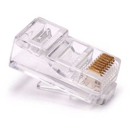 100 conectores RJ45 para cable de red tipo sólido UTP