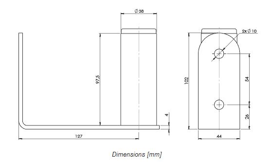 soporte de pared dimensiones 10x13 galvanizado