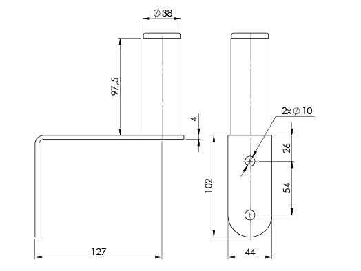 galvanized wall bracket dimensions