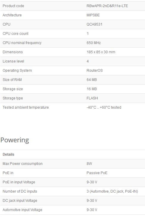 specifications wap lte kit